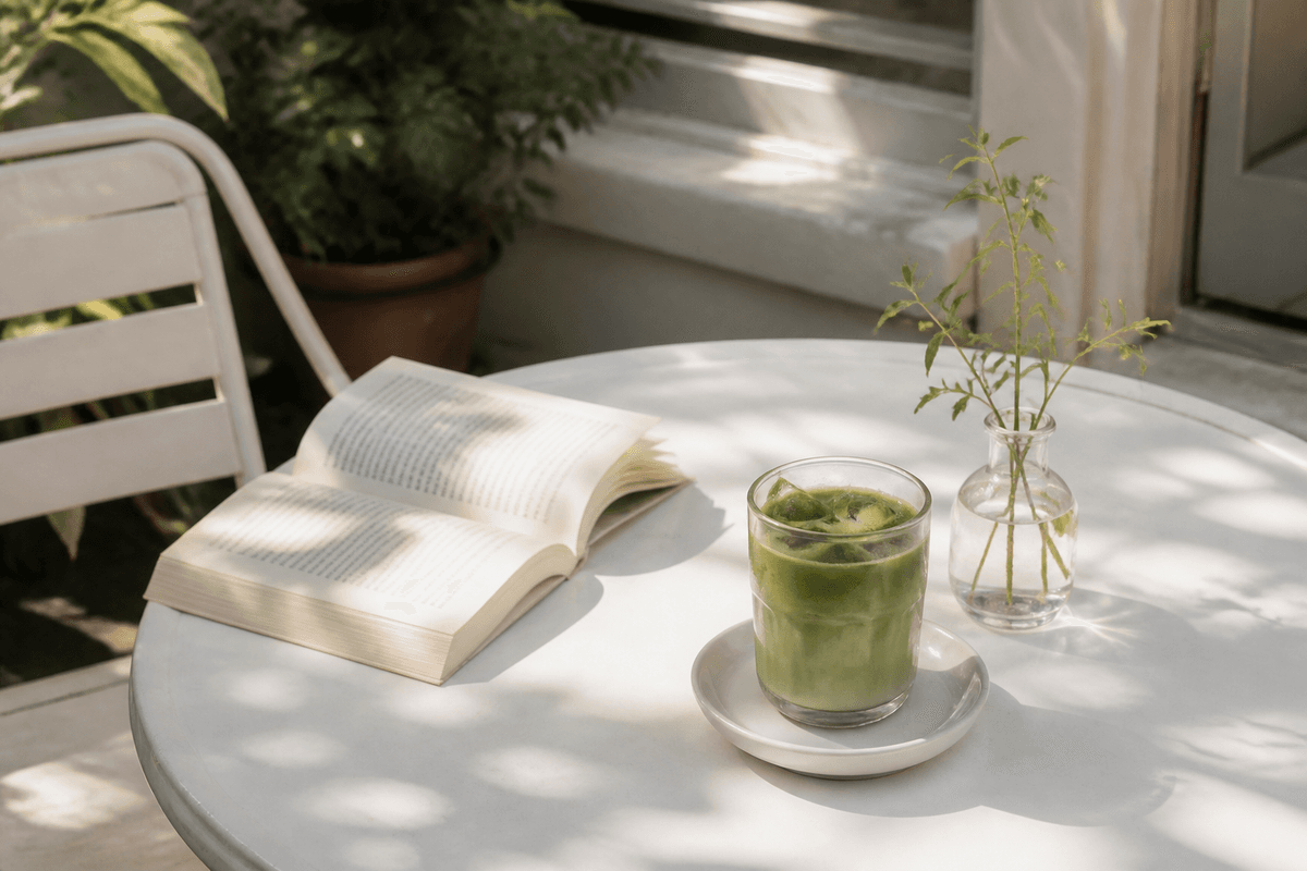 Matcha and a book