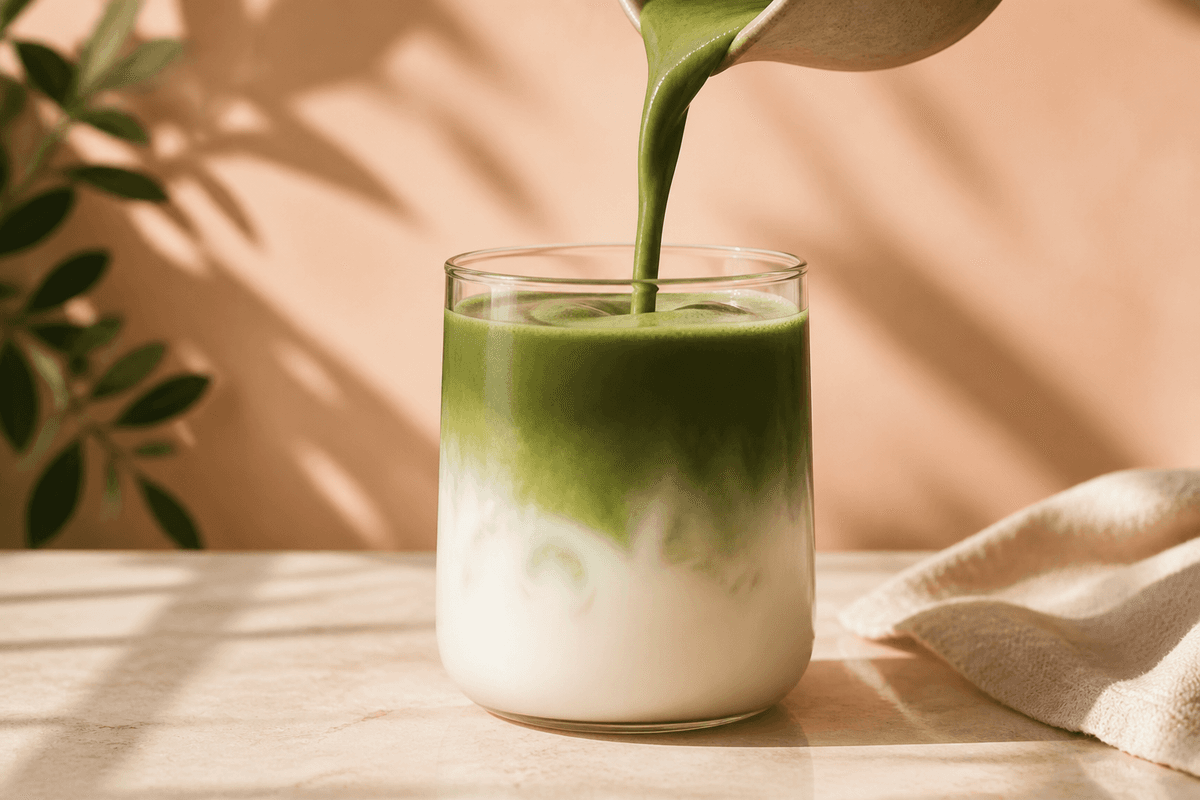 Matcha being poured